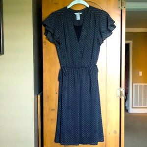 H&M black and white patterned dress